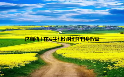 这有助于在发生纠纷时维护自身权益